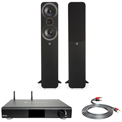 NuPrime Omnia A200 - Q Acoustics 3050i Black - QED XT40i 3M. Hi-Fi Müzik Sistemi